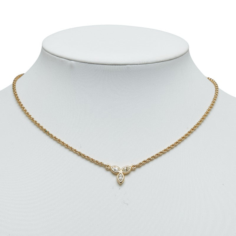 Dior CD Logo Three Leaves Chain Necklace G Plated Diamond  Dior