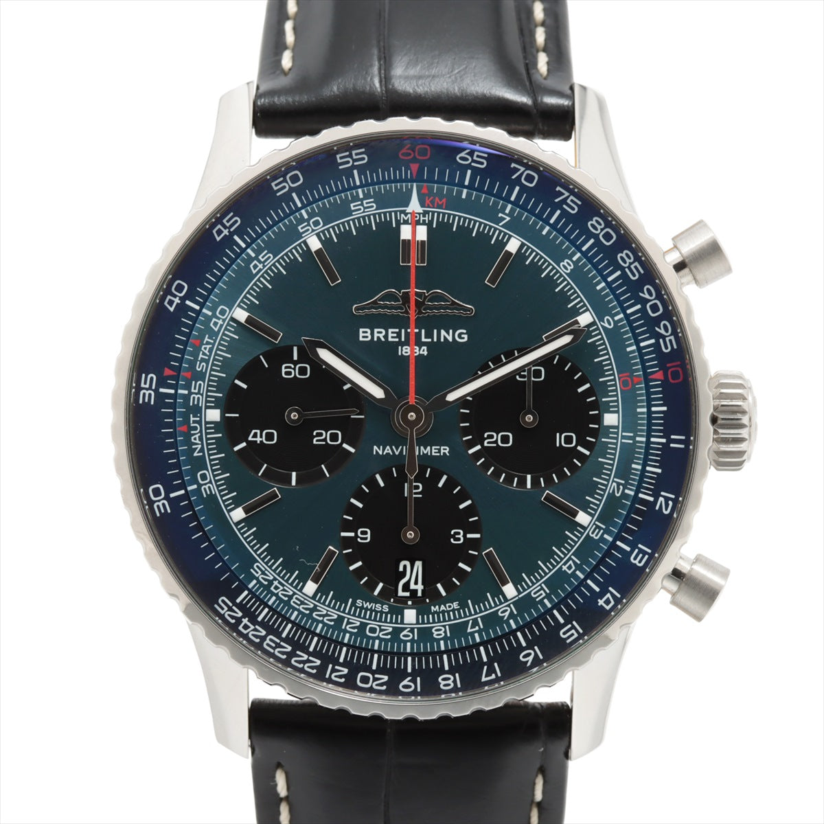 Breitling Navitimer B01 Chronograph AB0139241C1P1 SS Leather AT Blue Dial