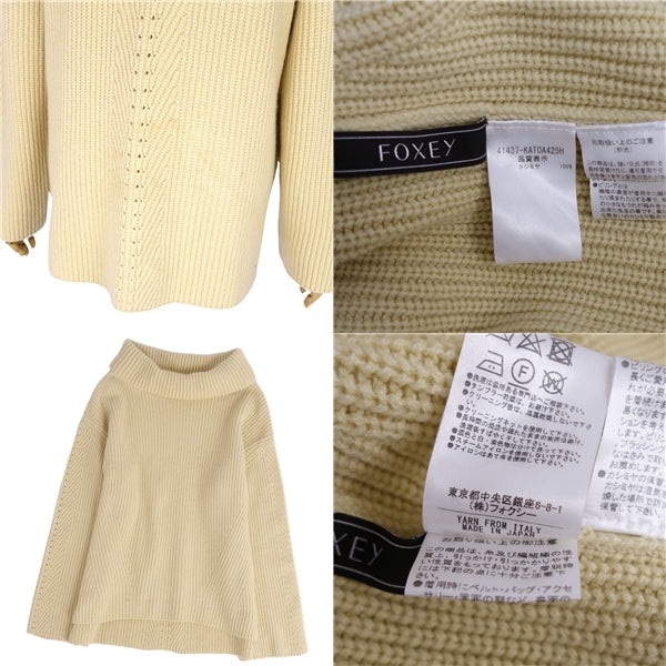 Foxy FOXEY Nitted sweater 41437 Knit Top Chocolat Turtle neck long sleeve long sleeve 100% top ladies free yellow bearings