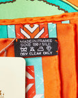 Hermes Carré 90 Belles du Mexique Beautiful Mexican SCalf Orange Multicolor Silk  Hermes
