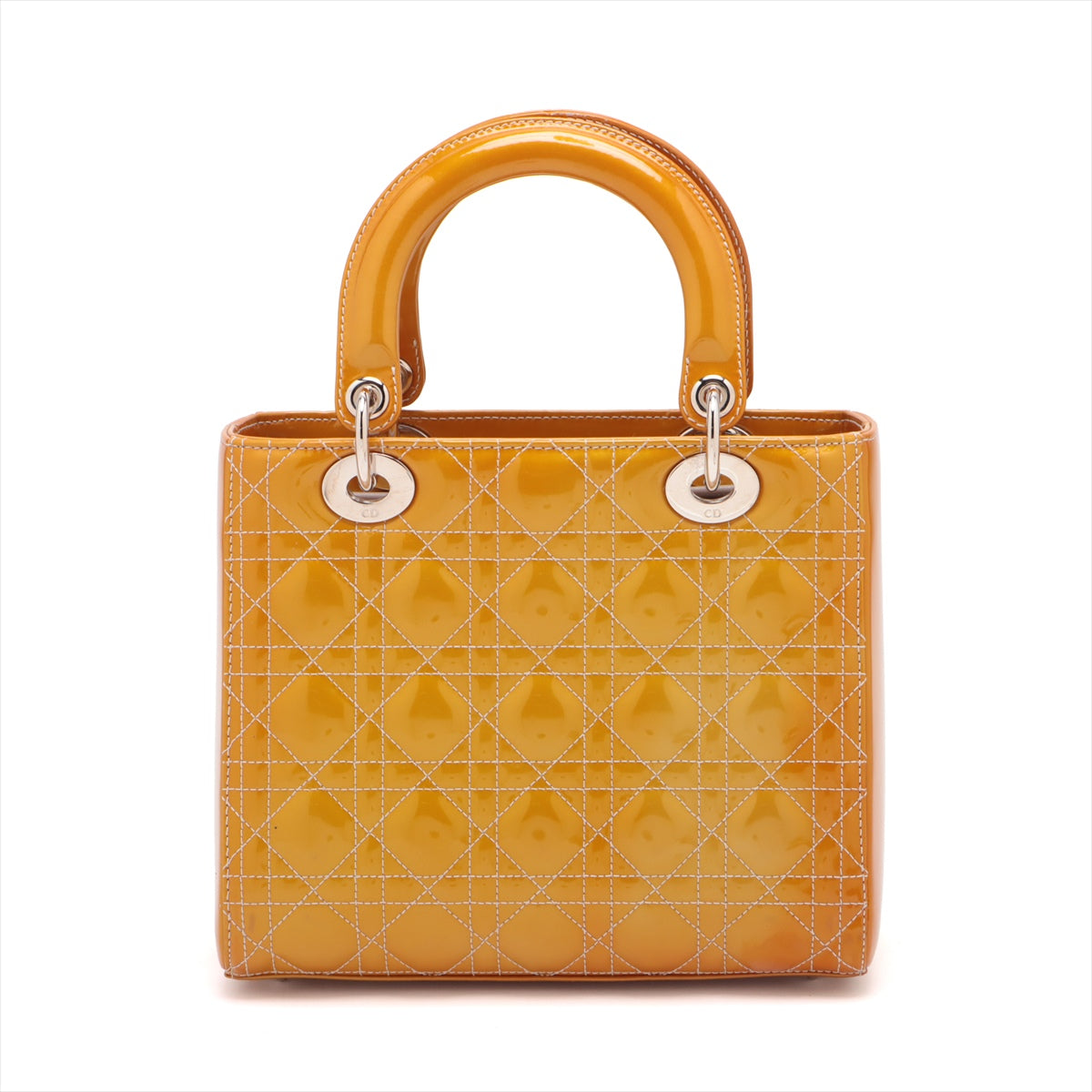 Christian Dior  Dior Lady Patent Leather 2WAY Handbag Yellow