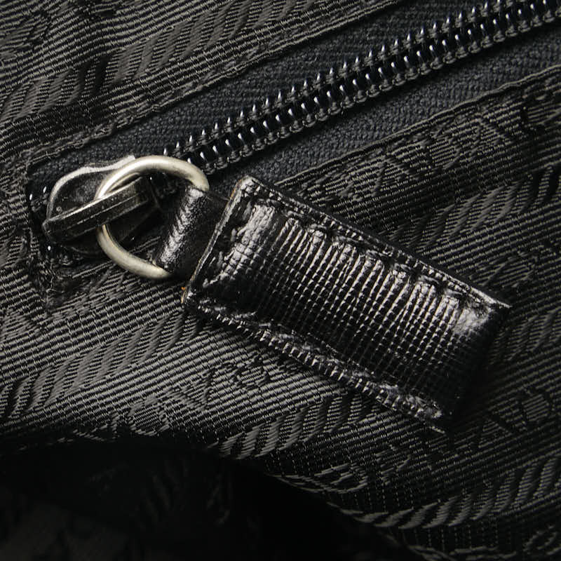 Prada Triangle Logo  Boston Bag Shoulder Bag 2WAY Black Nylon Leather  Prada