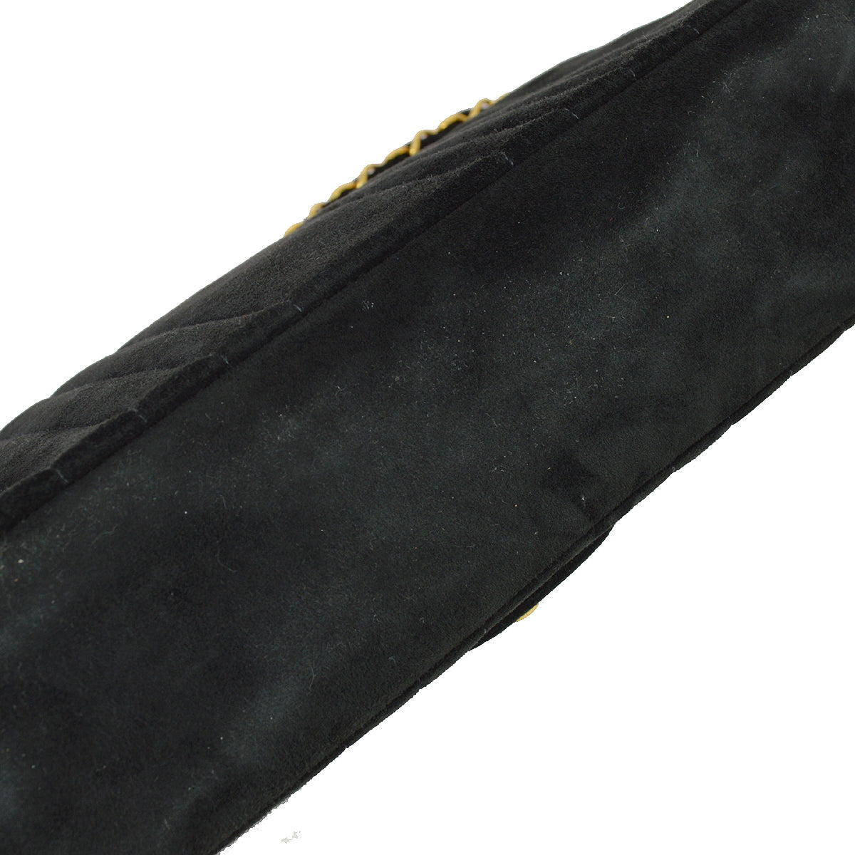 Chanel 1991-1994 黑色絨面革中號垂直縫線單翻蓋包