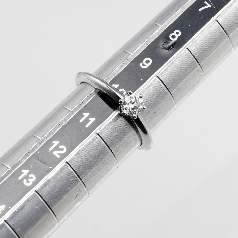 Tiffany &amp; Co Solitaire 10 Ring Ring 0.29ct VVS2/E/3EX Pt950 Platinum Diamond  4.17g A+ Ranked Diamond