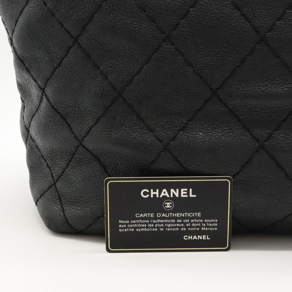 CHANEL Chanel Onza Road Coco Tote Bag Shoulder Bag Shoulder Killing Leather Black Black Silver  A48019