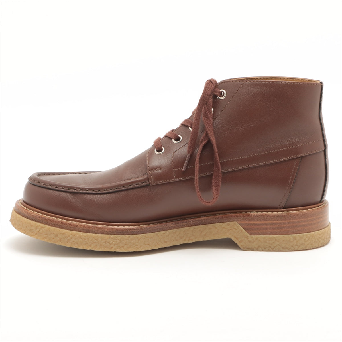 Hermes Leather Boots  Brown Race Up Denver Anchor Boots