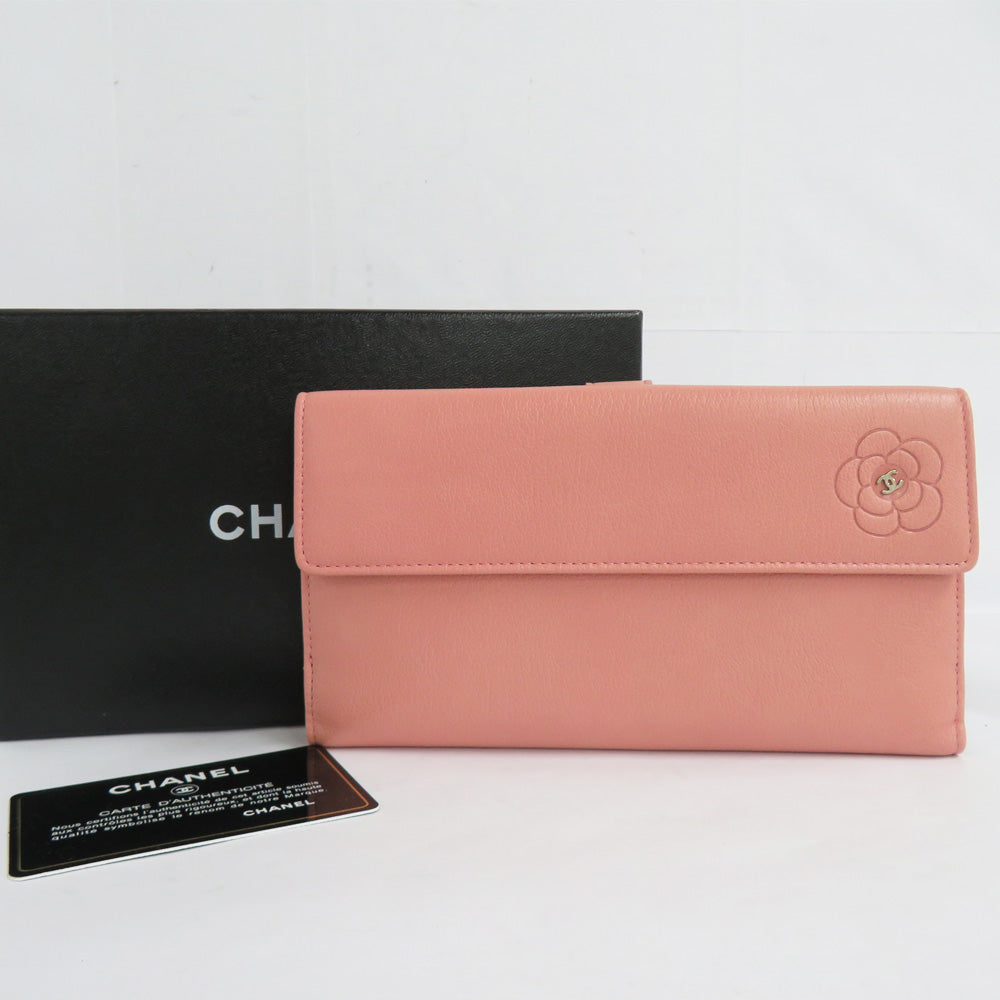 CHANEL Chanel Camera W Hook Long Wallet 6509 Pink Silver G   Mini Leather