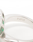 Emerald Diamond Ring Pt900 10.4g 216 D043