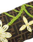 Fendi Brown Embroidered Zucca Baguette Handbag
