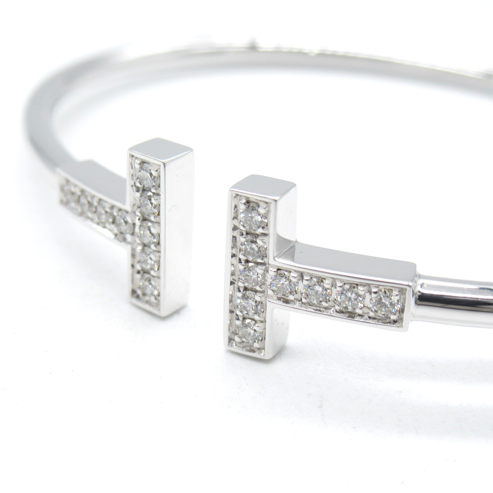 Tiffany & Co T  Diamond Bracelet Armband Accessories K18WG (White G) Diamond  Clearance
