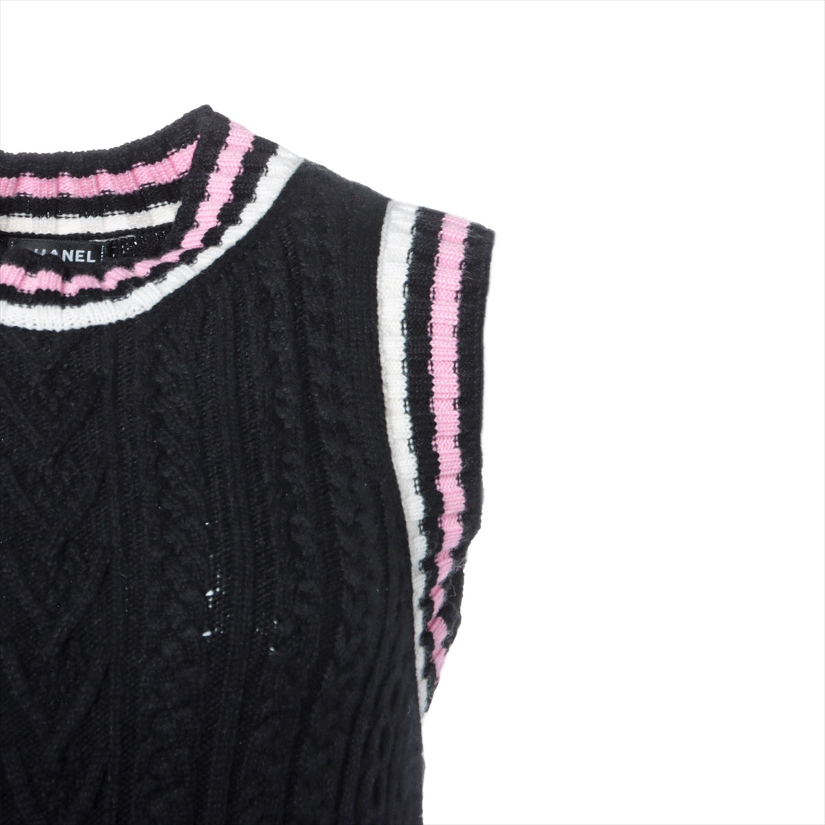 Chanel Coco Button 23SS Cashmere x Cotton e One Earrings 36  Black x Pink P74554 Box