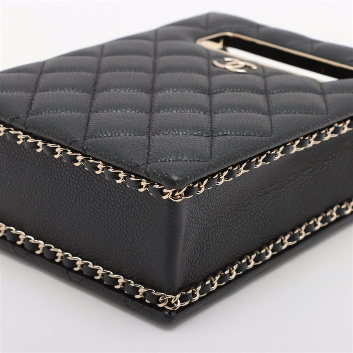 Chanel Caviar S Chain Shoulder Bag Black G  AS3314