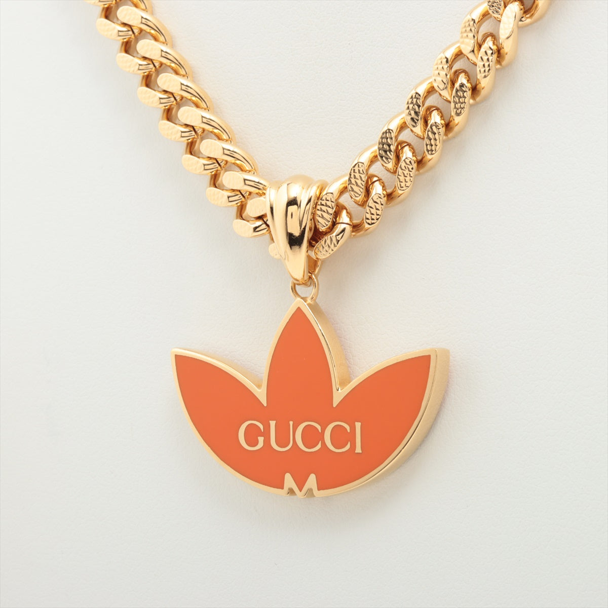 Gucci x Adidas Trefoil Chain Necklace GP G x Orange