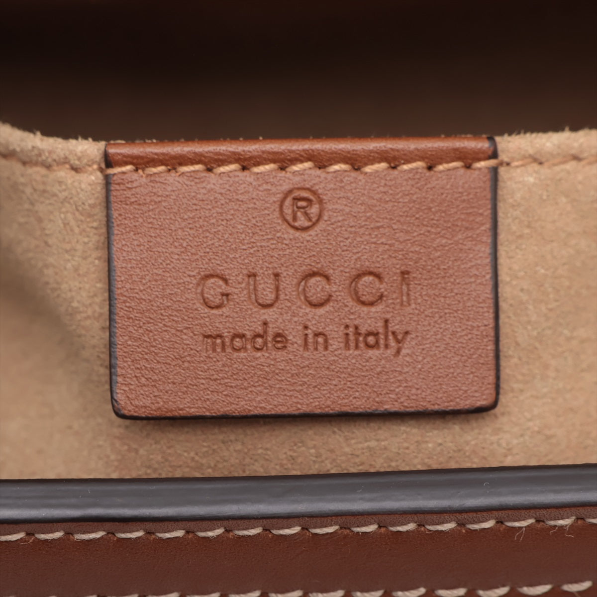 Gucci GG Supreme Padlock Mall PVC Leather Chain S Bag Brown 498156
