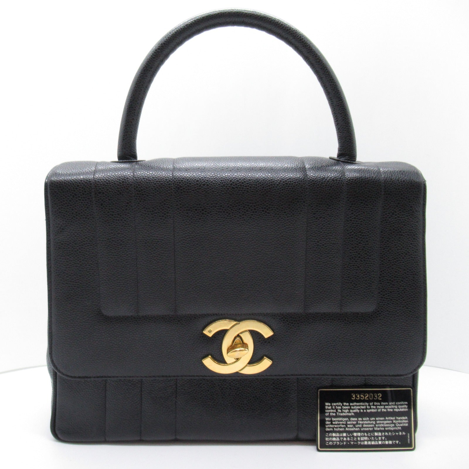 Chanel Mademoiselle Line Handbag Handbag Handbag Caviar S  Black Ladies