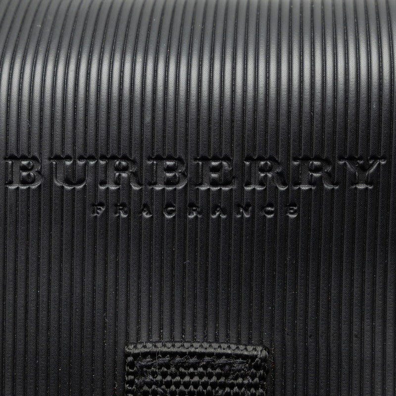 Burberry Nova 格紋帆布背包 黑色 PVC 皮革