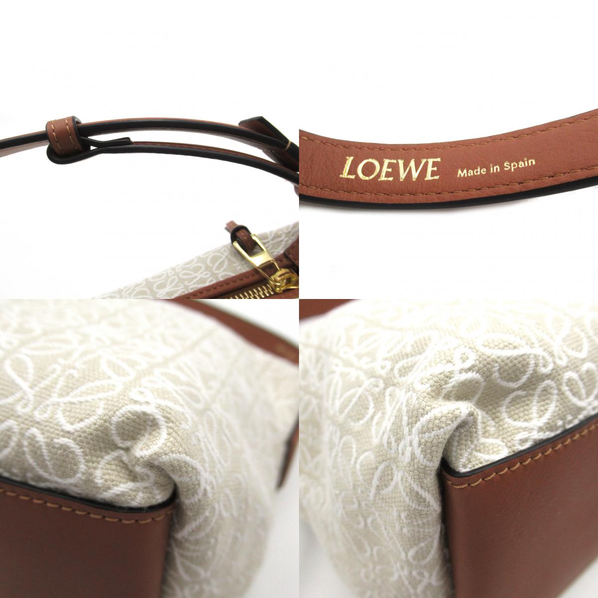 Loewe Cu Handbag Handbag Linen  Beige/Brown A906K75X21