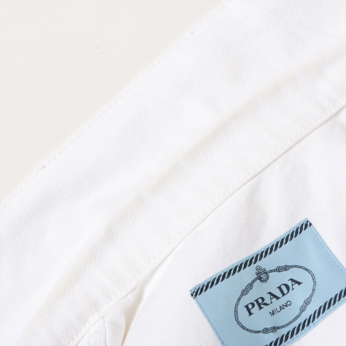 Prada Triangle Logo 23SS Cotton Denim Jacket S  White GFB299