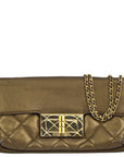 Chanel 2004-2005 Bronze Lambskin Mademoiselle Lock Shoulder Bag