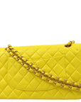 Chanel * 2000-2001 Yellow Lambskin Medium Classic Double Flap Bag