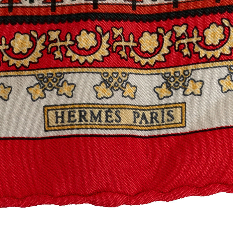 Hermes Carré 45 Brins d’or G Young Branch SCalf Red Multicolor Silk  Hermes
