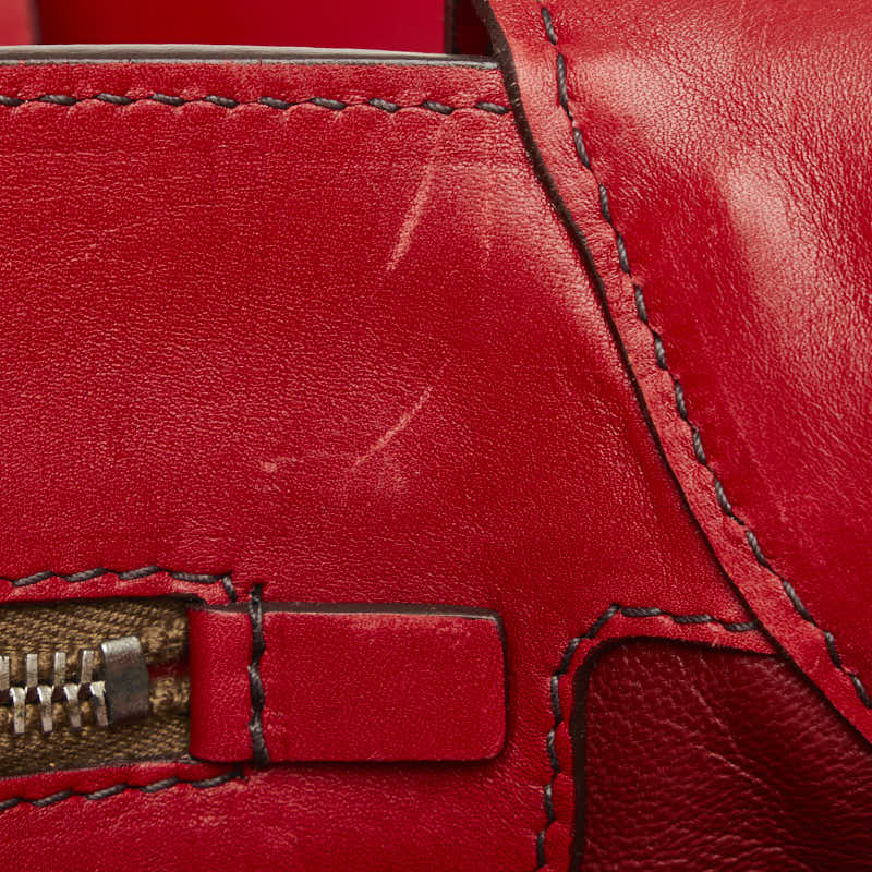 Prada logo one-shoulder bag BR3021 red brown leather ladies PRADA