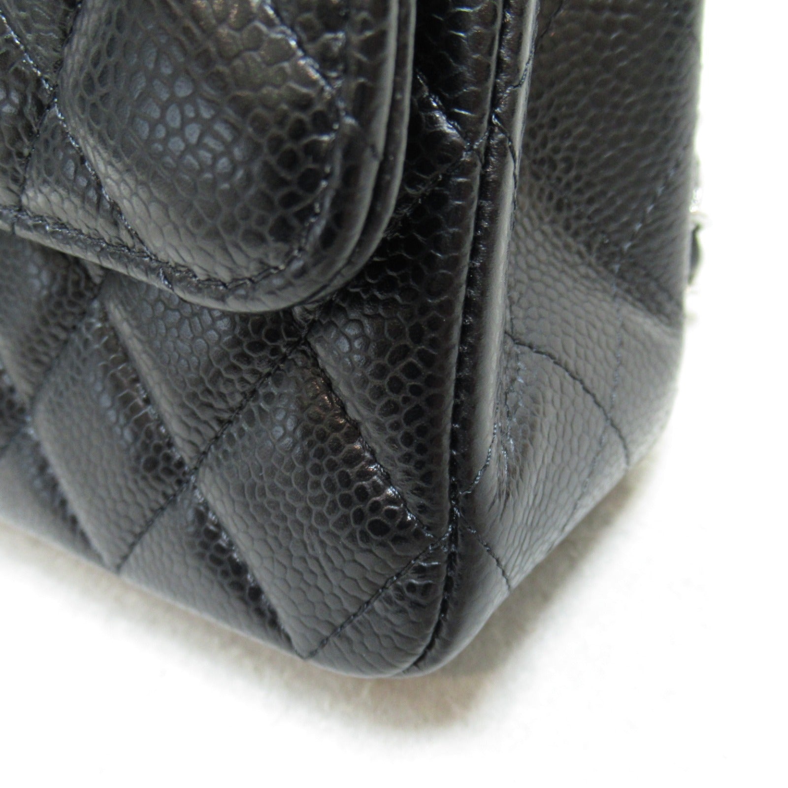 Chanel Double Flap Chain Shoulder Bag Double Flat Chain Shoulder Bag Caviar S (Green )  Black  ()