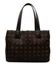 Chanel New Loveel Lines PM Tote Bag Handbag Brown Black Nylon Leather  CHANEL