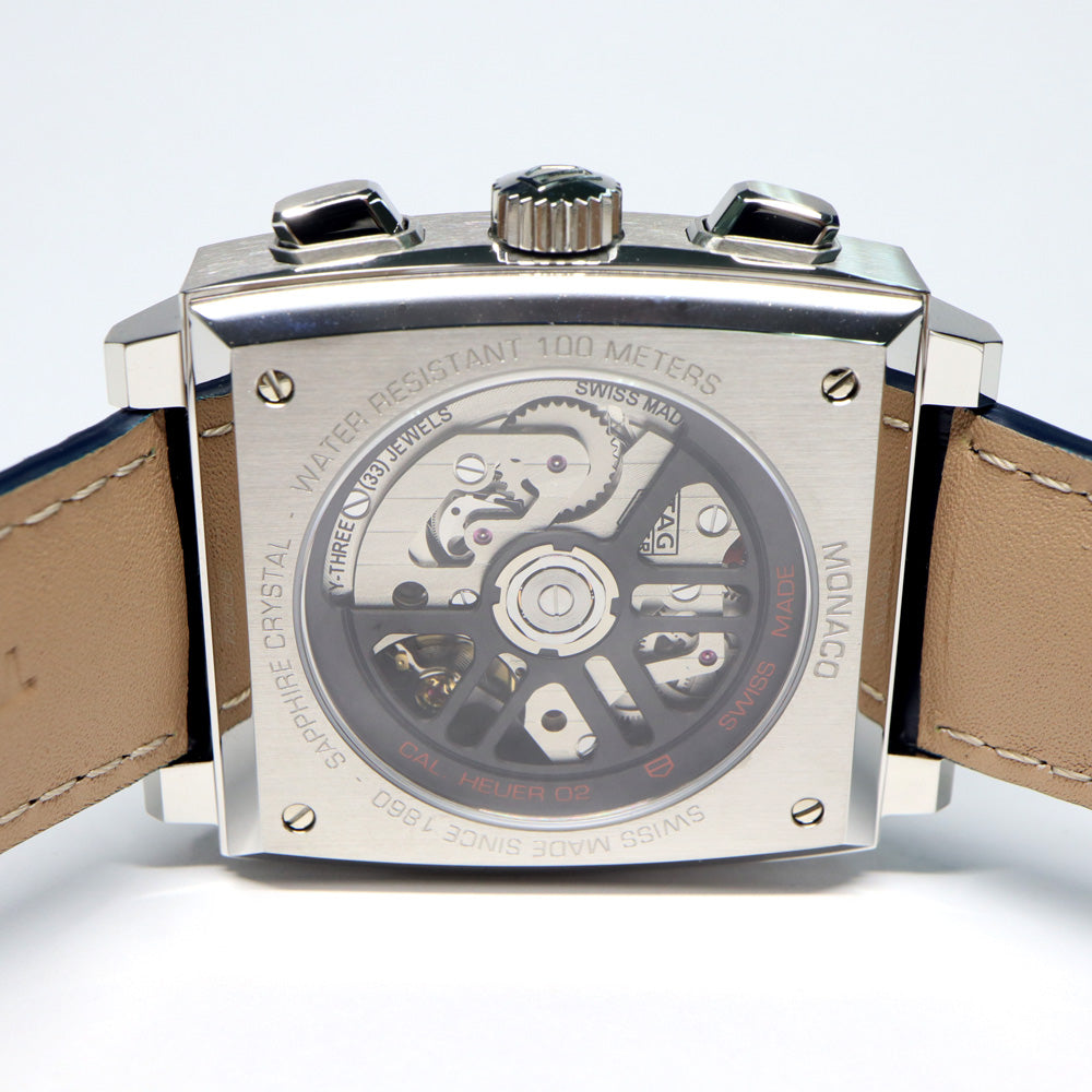 Tag Heuer Heuer Monaco Chronograph CBL2111.FC6453 Blue SS Leather Automatic Volume  Watch Mens Chronograph