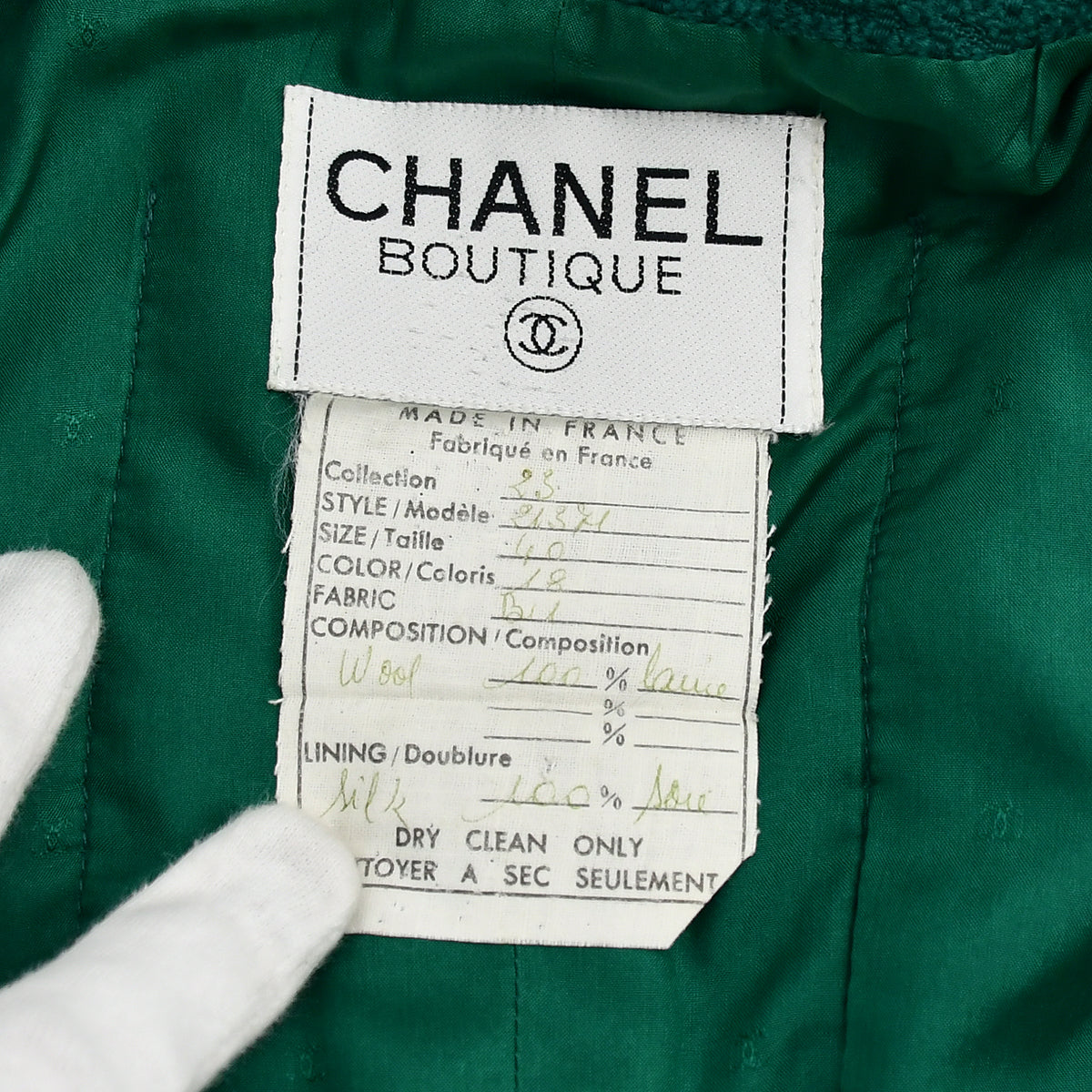 Chanel Double Breasted Jacket Green 23 