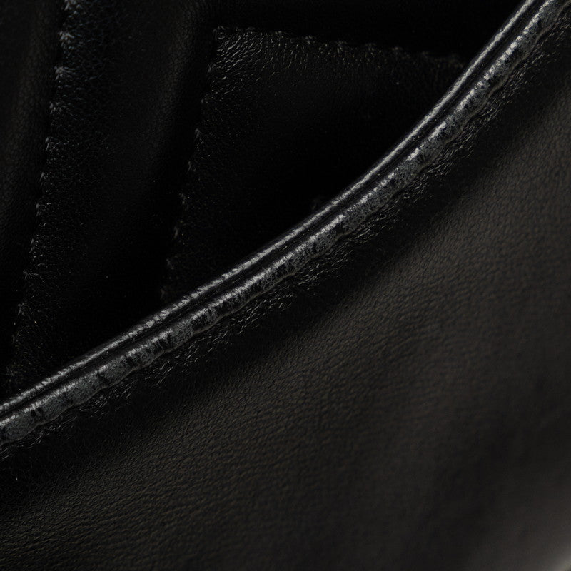 Chanel Coco V Stitch Top Handle  Chain Shoulder Bag Black Leather  CHANEL Middle] Vintage