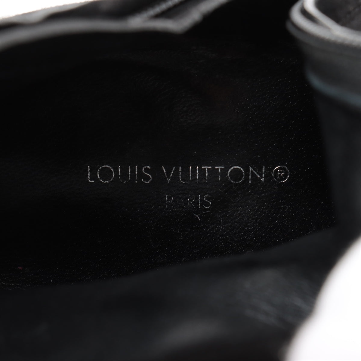 Louis Vuitton After-Grow Line 21 Years Sued Boots 36 1/2  Black NL0231 LV Logo Right Foot Heel Jacket
