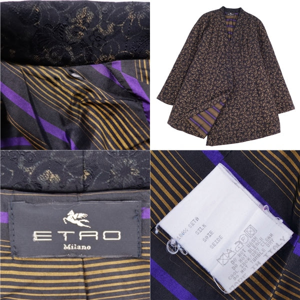 Etro ETRO Coat -Color Coat Total Cotton Inserted Silk Out  M to L Equivalent  Black
