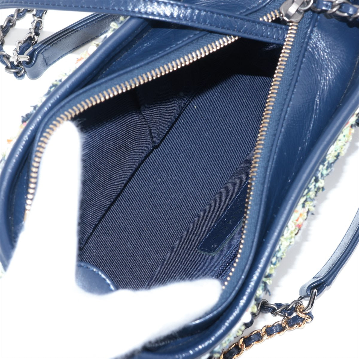 Chanel Gabriel Du Chanel Tweed x Leather Chain Shoulder Bag Multicolor G x Silver Gold  29th