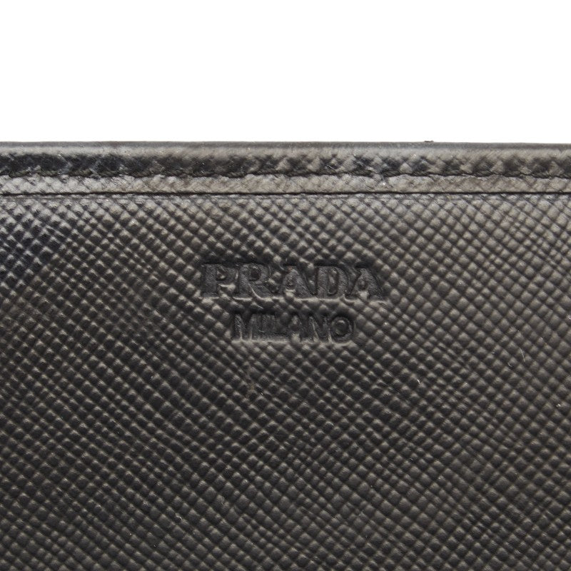 Prada Ribbon Saffiano Long Wallet L- Black Leather  Prada