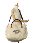 Hermes Cavalier Handbag Shoulder Bag 2WAY Beige Brown Canvas  Hermes