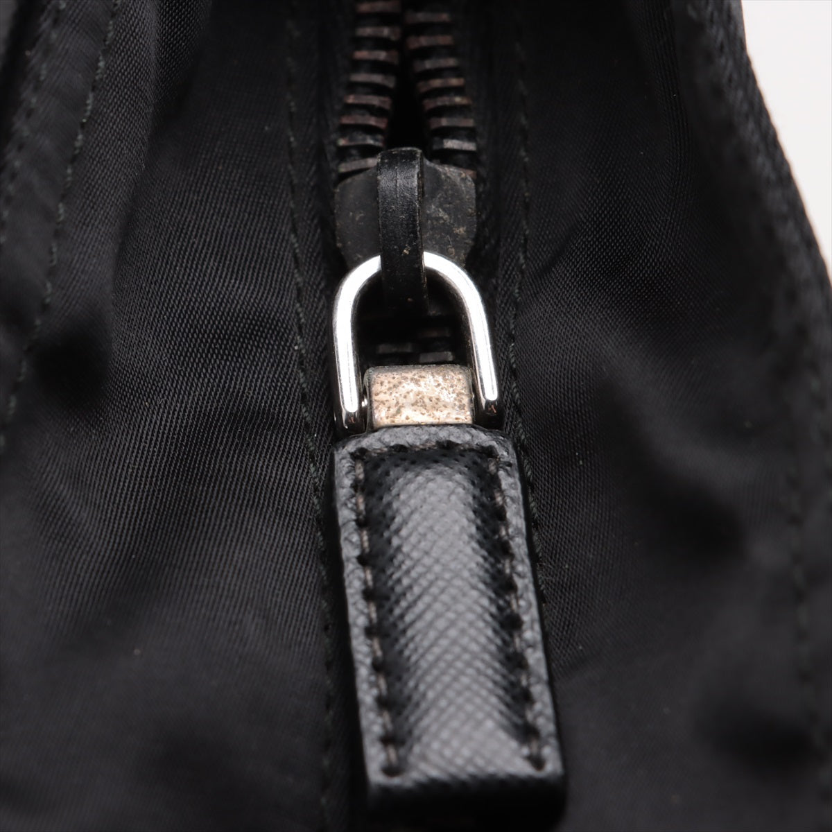 Prada Logo  Nylon Shoulder Bag Black 2VD951