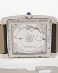 Cartier tank MC W5330003 SS  leather AT silver sign plate