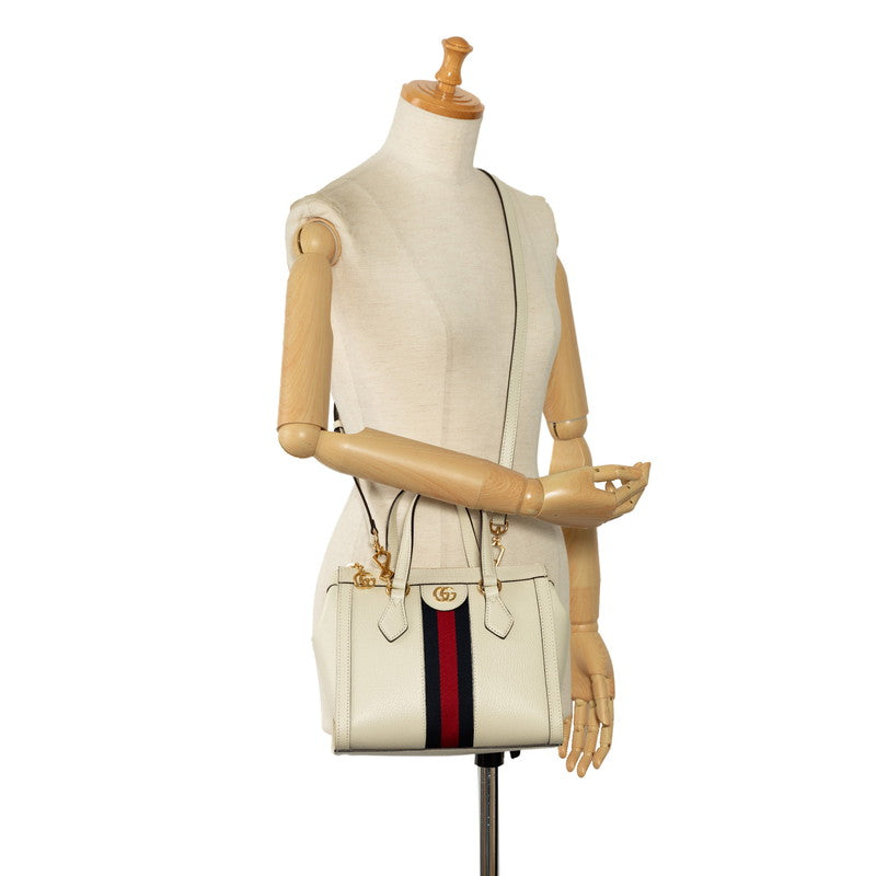 Gucci Ophidia Handbag 2WAY 719882 White Ivory Leather  Gucci