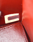 Chanel 1989-1991 Red Lambskin Straight Flap Shoulder Bag