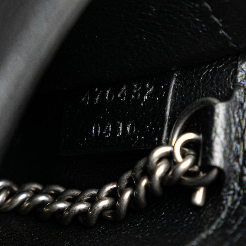 Gucci GG Denim Dionysus Chain  Mini Shoulder Bag 476432 Black Denim Leather  Gucci