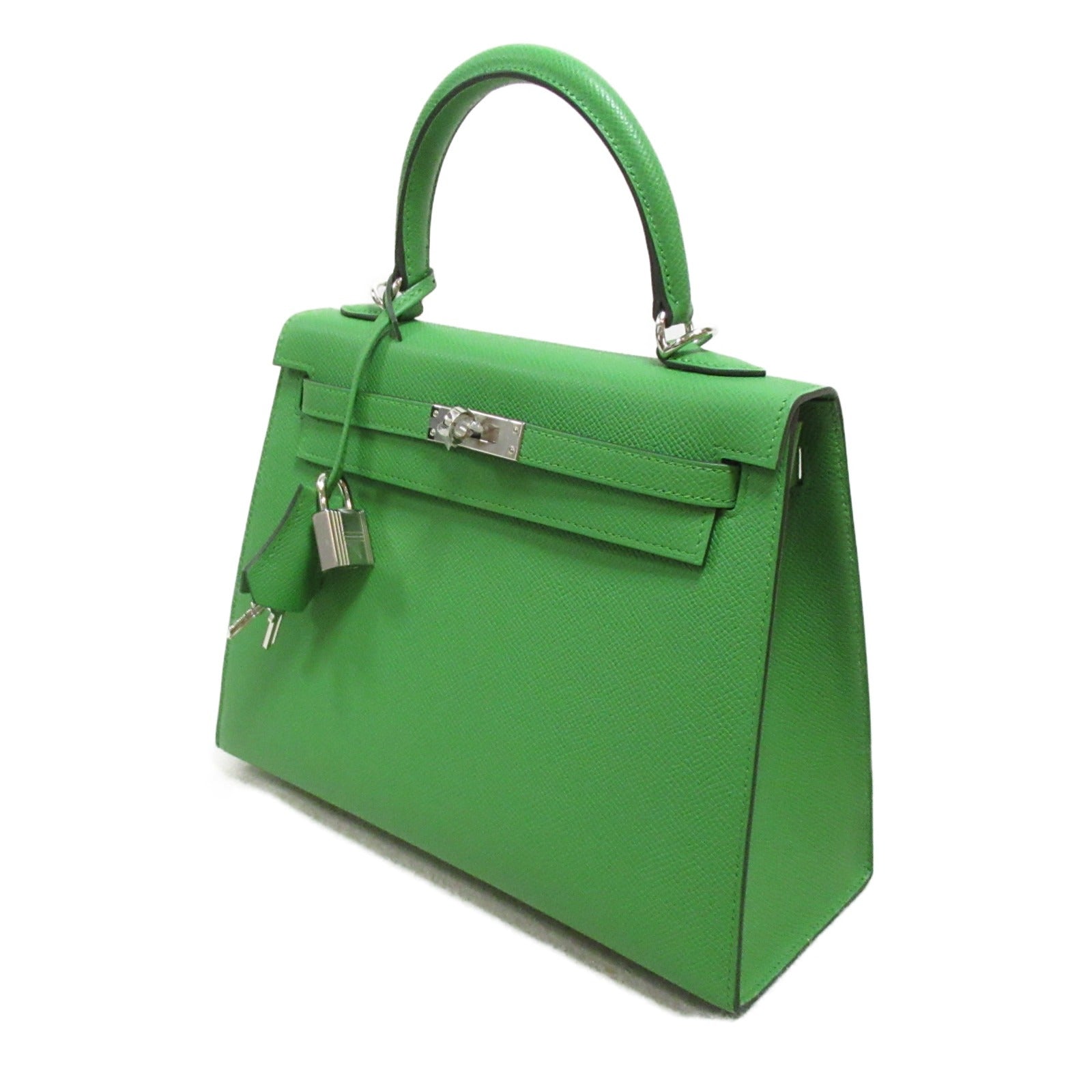 Hermes Kelly 25 Handbag  Sewing Handbag Leather Epsom  Green
