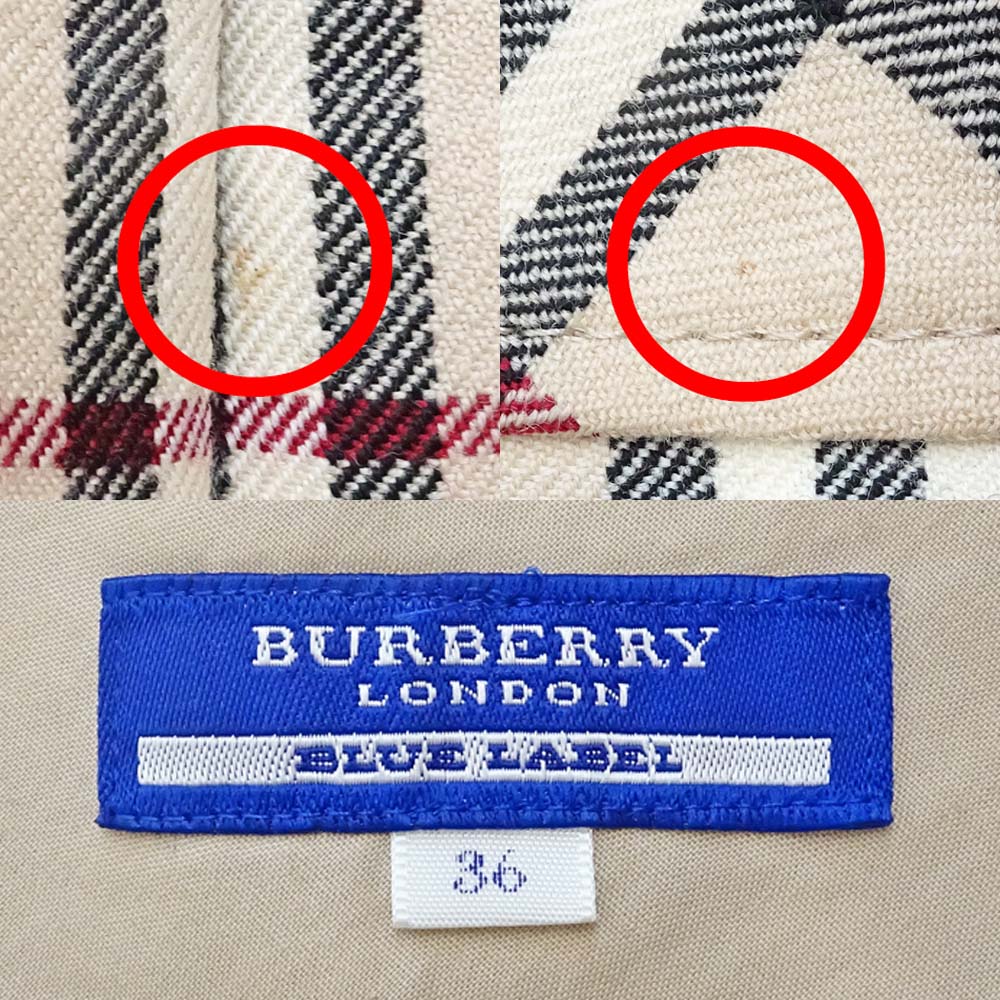 Burberry Blue Loveel Shirt FLF46-671-43 36 Check Beige Hair 100% Apparel  Women's Dress