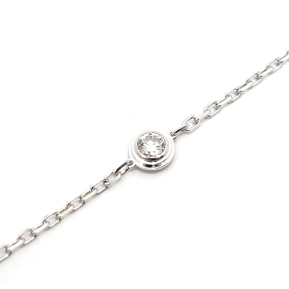 Cartier K18WG Diamond Bracelet LM 750WG Jewelry 1P B6063117