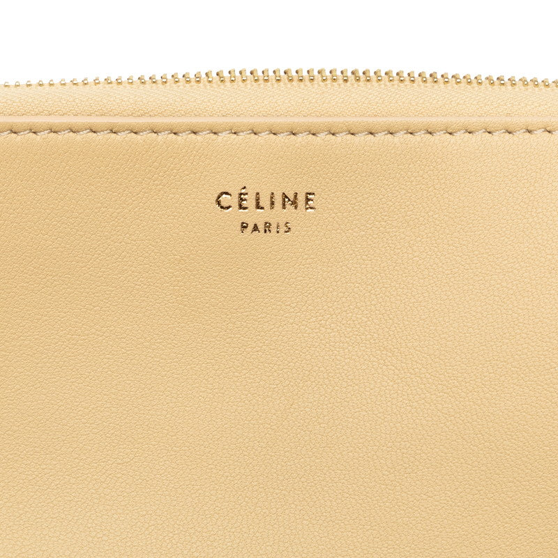 Celine 自行車手拿包 Second Bag 棕色黃色皮革 Celine