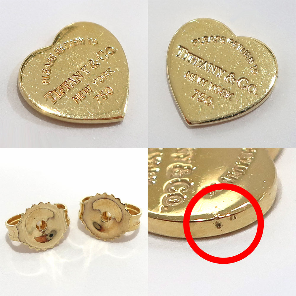 TIFFANY Tiffany Stud_Earrings Heart Tag Heuer Stud Mini K18YG 18 G Yellow Gold Jewelry