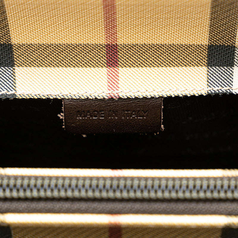Burberry Nova Check Handbag Beige Brown PVC Leather