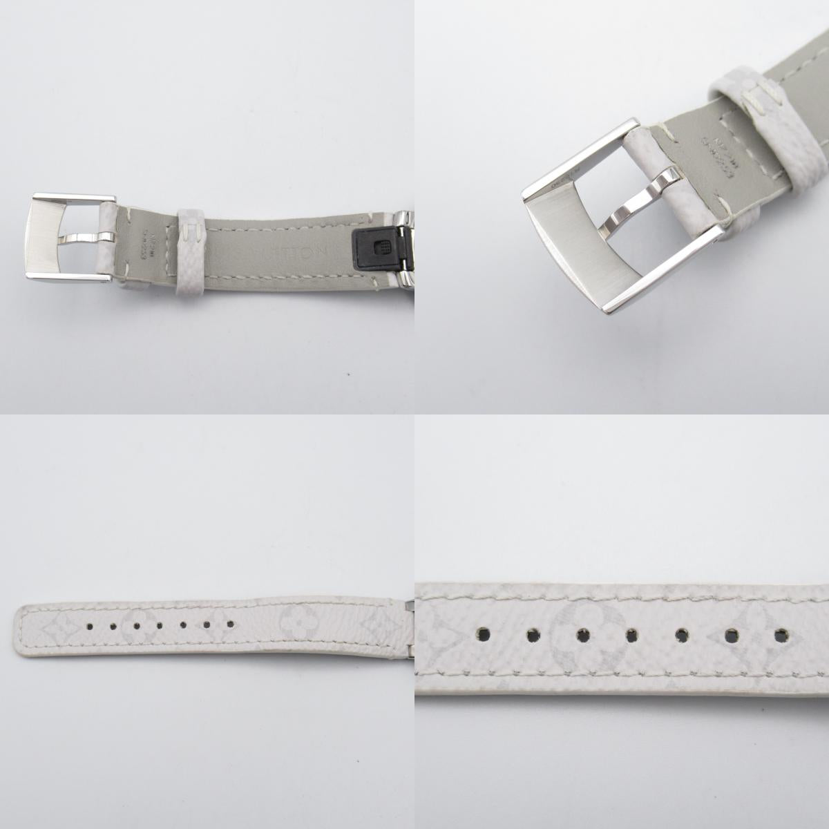 Louis Vuitton Louis Vuitton Diamond Beagle  Watch Stainless Steel Leather Belt  White S QA109