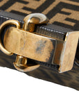 Fendi Zucca Handbag 2WAY Brown Black Canvas Leather  Fendi