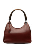 Gucci Wood One-Shoulder Bag 106237 Wine Red Leather  Gucci